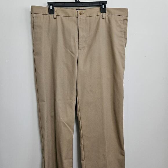 Izod Pants Mens 38x32 American Chino Slim Fit Smooth Touch Cotton Flat Front - Picture 1 of 11
